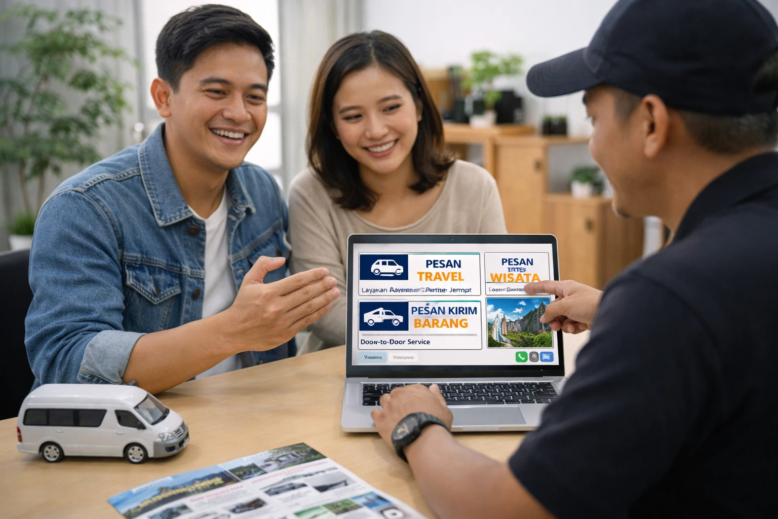 Proses pemesanan travel Rhamzt Transport